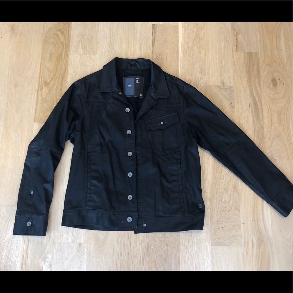 Men’s GSTAR black coated denim jacket